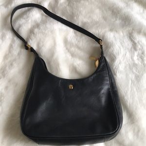 Etienne Aigner black leather purse